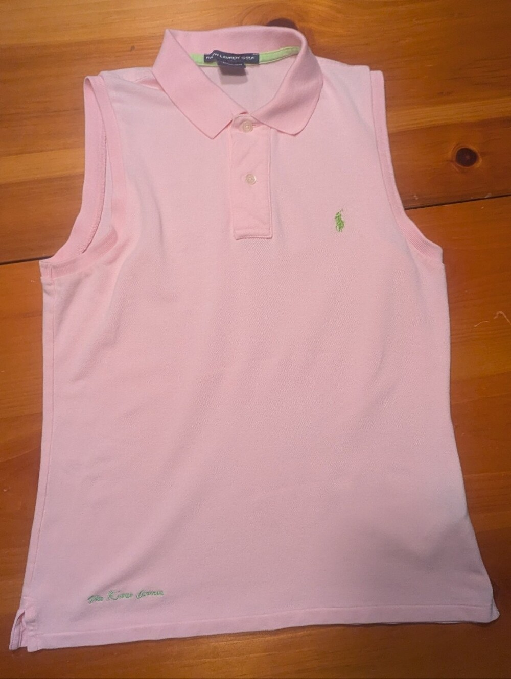 Ralph Lauren Golf Pink Pique Sleeveless Polo S